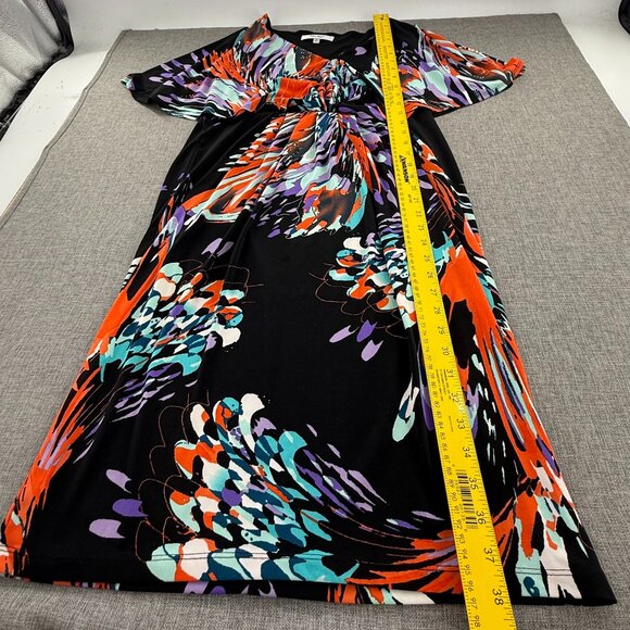 Jones Studio Dress Medium Flutter Sleeves Abstract Print V-Neck Stretchy - Picture 6 of 12